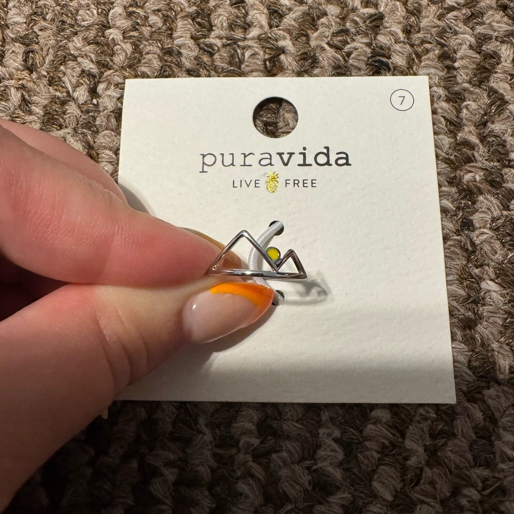 Pura Vida Rising Sun Ring Silver Size 7